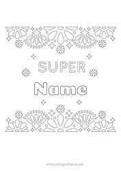 Colouring to customise Friend, Friend (Female) Nanny Mexican Embroidery