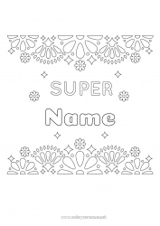Child coloring page Friend Nanny Mexican embroidery