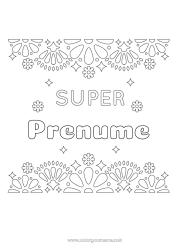Pagină de colorat personalizată Prieten, Prietena Bunica Broderie mexicană