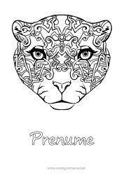 Pagină de colorat personalizată Animal Zentangle Animale sălbatice din Africa Panteră