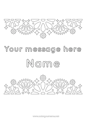 Free colouring Thank you. Mexican embroidery