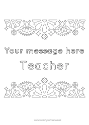 Free colouring Thank you. Mexican embroidery