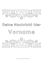 Kinder-Malvorlage Danke Mexikanische Stickerei
