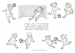 Coloring to customize Football Sport Team sports Women's football Soccer player Goalkeeper