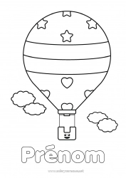 Coloriage gratuit Véhicules Montgolfière Coloriages faciles Véhicules aériens