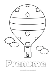 Desen liber de colorat Vehicule Balon cu aer cald Desene de colorat ușoare Vehicule aeriene