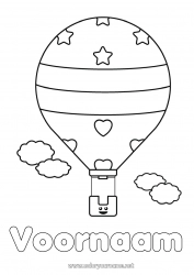 Gratis tekening Voertuigen Luchtballon Eenvoudige kleurplaten Luchtvaartuigen