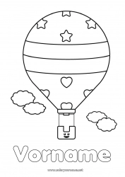 Malvorlage anpassen Fahrzeuge Heißluftballon Einfache Ausmalbilder Flugzeuge