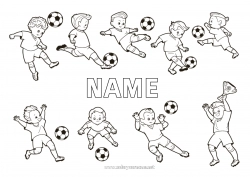 Coloring to customize Football Sport Team sports Soccer player