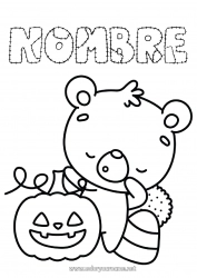 Dibujo libre Calabaza Llevar Lindo Halloween Dibujos fáciles para colorear Animales del bosque