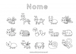 Disegno gratuito Animale Ape Vespa Chiocciola Coccinella Formica Insetti Libellula