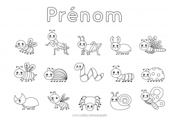 Dessin gratuit Animal Abeille Guêpe Escargot Coccinelle Fourmi Insectes Libellule