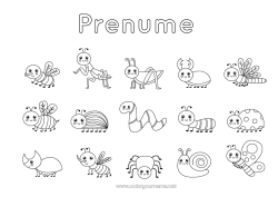 Pagină de colorat personalizată Animal Albină Viespe Melc Gărgăriță Furnică Insecte Libelulă