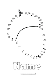 Free drawing Number Children's activities Connect the dots Acorn