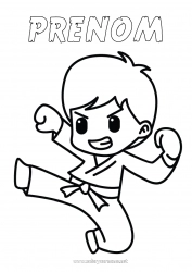 Coloriage gratuit Sport Kimono Sports de combat Karaté Judo