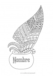 Colorear gratis Zentangle Pluma