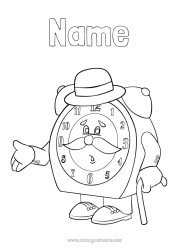Colouring to customise Hat Back To School Alarm Clock Clock