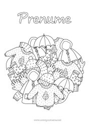 Pagină de colorat personalizată Mandala Toamnă Umbrelă Pulover