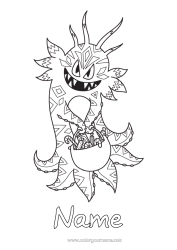Free colouring Monster Trick or treat? Halloween Treats, sweets Pacifier