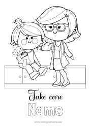 Colouring to customise Ill Girl Games And Toys Doctor Physician Health Professions Soft Toy