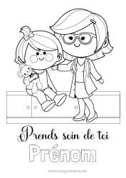 Dessin gratuit Malade Fille Jeux et jouets Docteur médecin Métiers de la santé Peluche