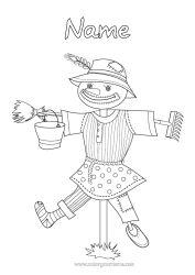 Colouring to customise Scarecrow