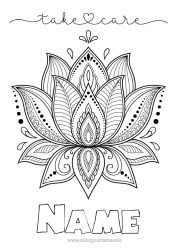 Free colouring Flowers Calm and zen Ill Mandala Lotus Flower