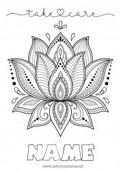 Coloring to customize Flowers Calm and zen Sick Mandala