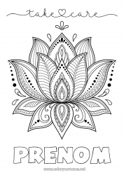 Coloriage gratuit Fleurs Calme et zen Malade Mandala