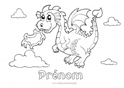 Dessin gratuit Dragon Animal Conte de fées Dragons, licornes et animaux fantastiques Feu