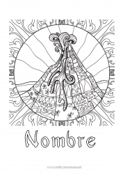 Colorear para personalizar Volcán Dibujos complejos para colorear Zentangle