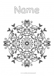 Free drawing Christmas elves Mandala Christmas