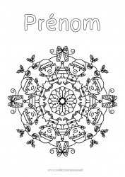 Coloriage gratuit Lutins de Noël Mandala Noël