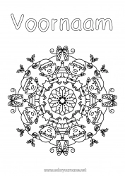 Gratis tekening Kerstelf Mandala Kerstmis