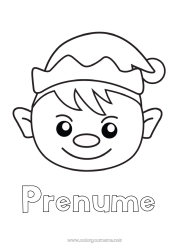 Pagină de colorat gratuită Moșneguții de Crăciun Desene de colorat cu spiriduși Desene de colorat ușoare