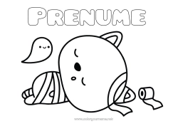 Pagină de colorat gratuită Fantomă Mumie Pisică Drăguț Câini și pisici