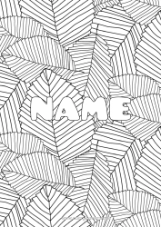 Free coloring Autumn Leaves Decorated name Decorative background