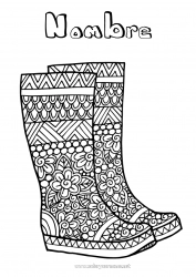 Colorear para personalizar Otoño Zentangle Botas