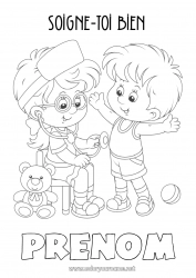 Coloriage gratuit Malade Fille Garçon Enfant