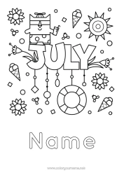 Free colouring Treats, sweets Ice cream Buoy Month of the year