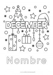 Dibujo libre Regalos árbol de Navidad Bolas de Navidad Mes del año