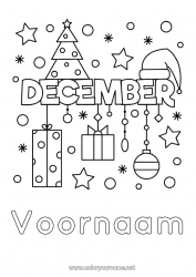 Gratis tekening Cadeaus Kerstboom Kerstbal Maanden van het jaar