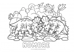 Colorear gratis Dinosaurios Animales Triceratops