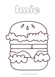 Kolorowanka do personalizacji Hamburger