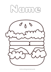 Colouring to customise Hamburger