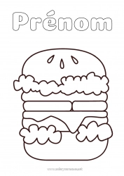 Coloriage gratuit Hamburger