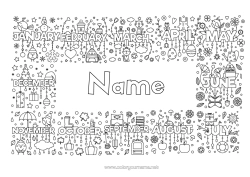 Free colouring Children's activities Month of the year Season