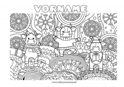 Kostenlose Malvorlage Schnee Winter Schneeflocken Tier Kuh Komplexe Ausmalbilder Zentangle Bauernhoftiere Pullover