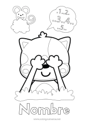 Dibujo libre Cat Número Ratón Animales Perros y gatos Animales del bosque