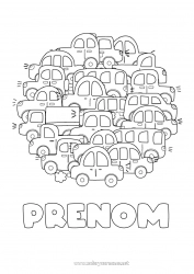 Coloriage à personnaliser Mandala Camion Véhicules Voiture Camions et véhicules utilitaires Voitures, vans et camping-cars